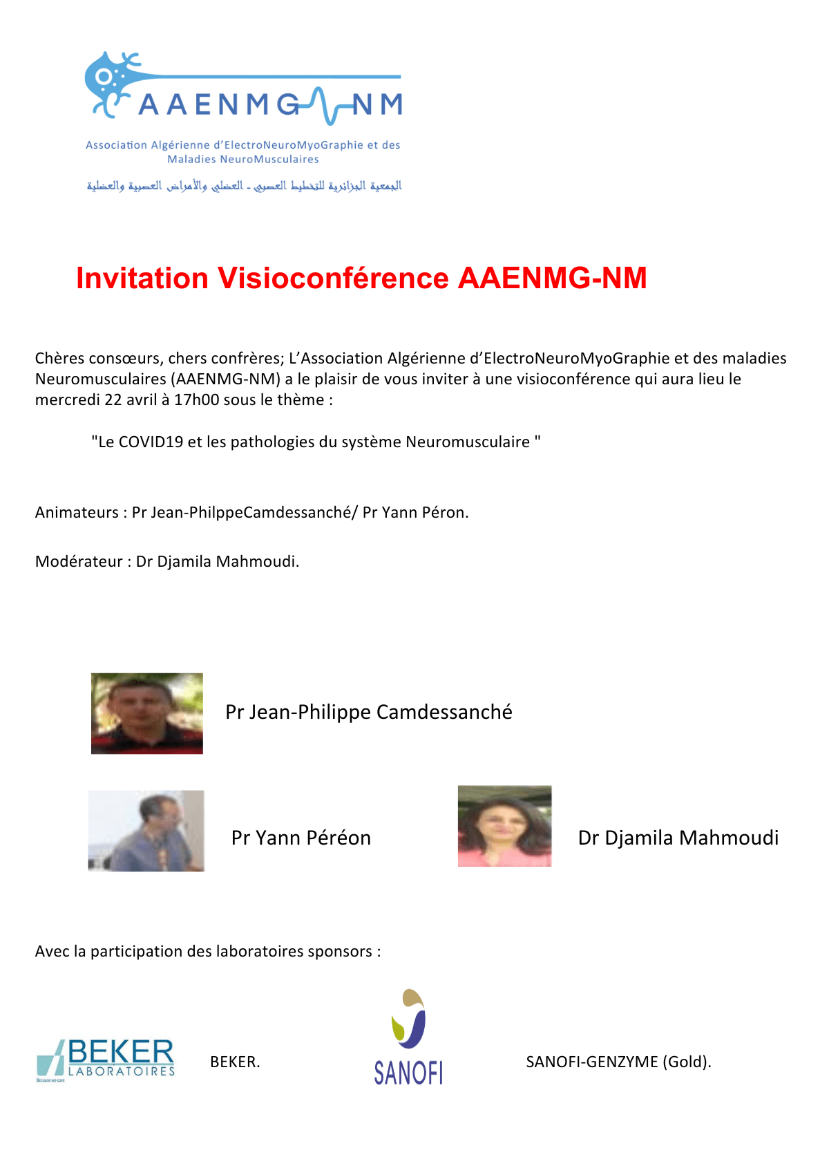 Webinaire: Le COVID19 et les pathologies du système Neuromusculaire