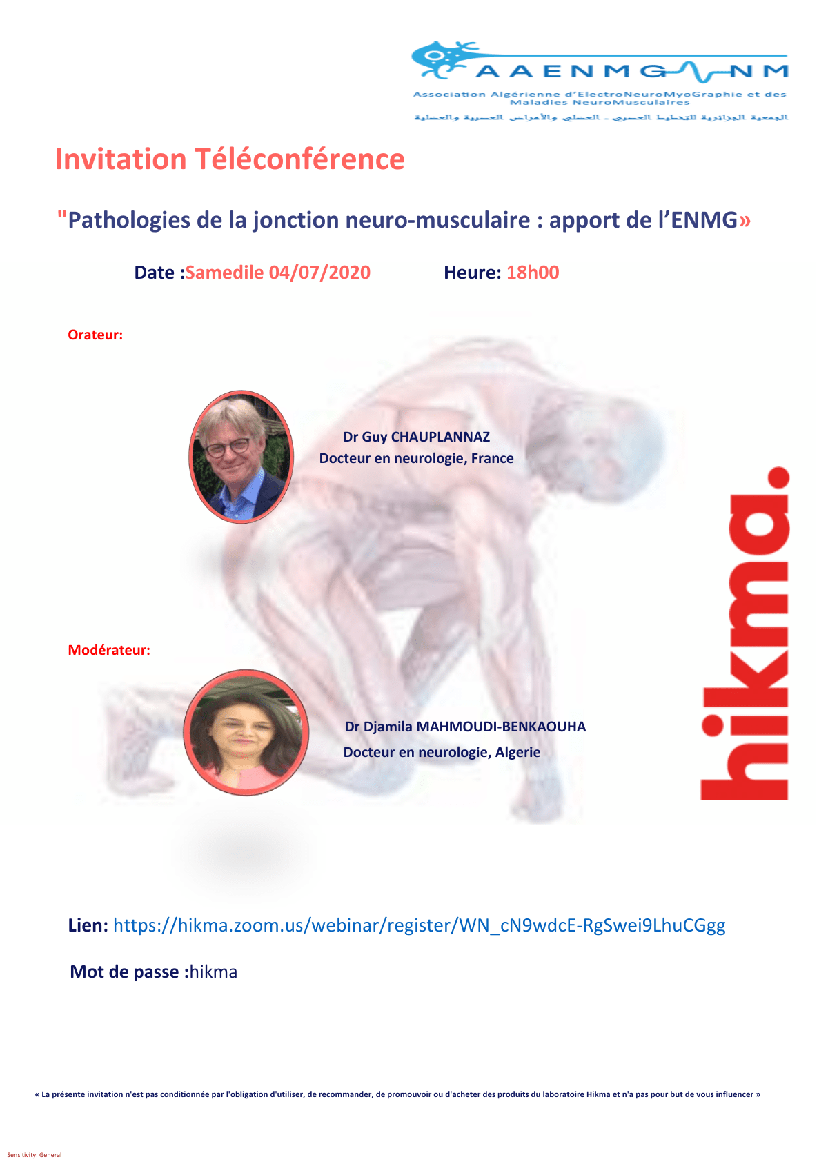 Webinaire: Pathologies de la jonction neuro musculaire : apport de l’ ENMG
